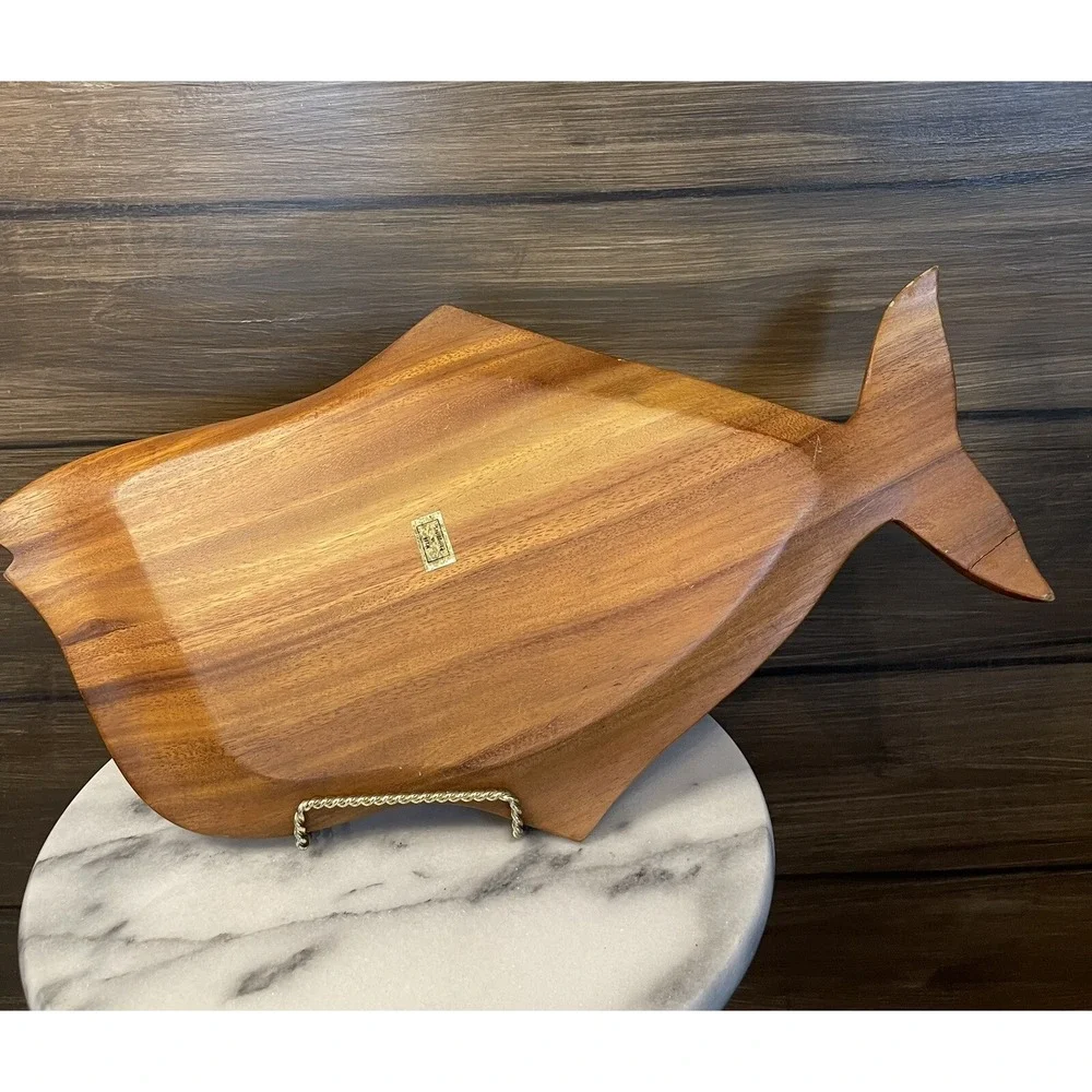 Fish Shaped Wood Platter Tray